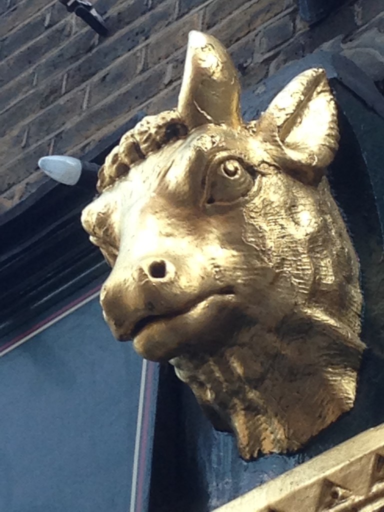 A decoration across the entrance to the Smithfield Tavern