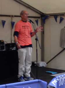 Sandy Nairne, curator of the event starts the walk